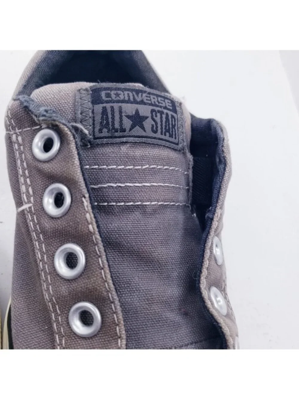 Converse Gray Canvas Low Top Chucks Slip On Shoes Boys Youth Size 2